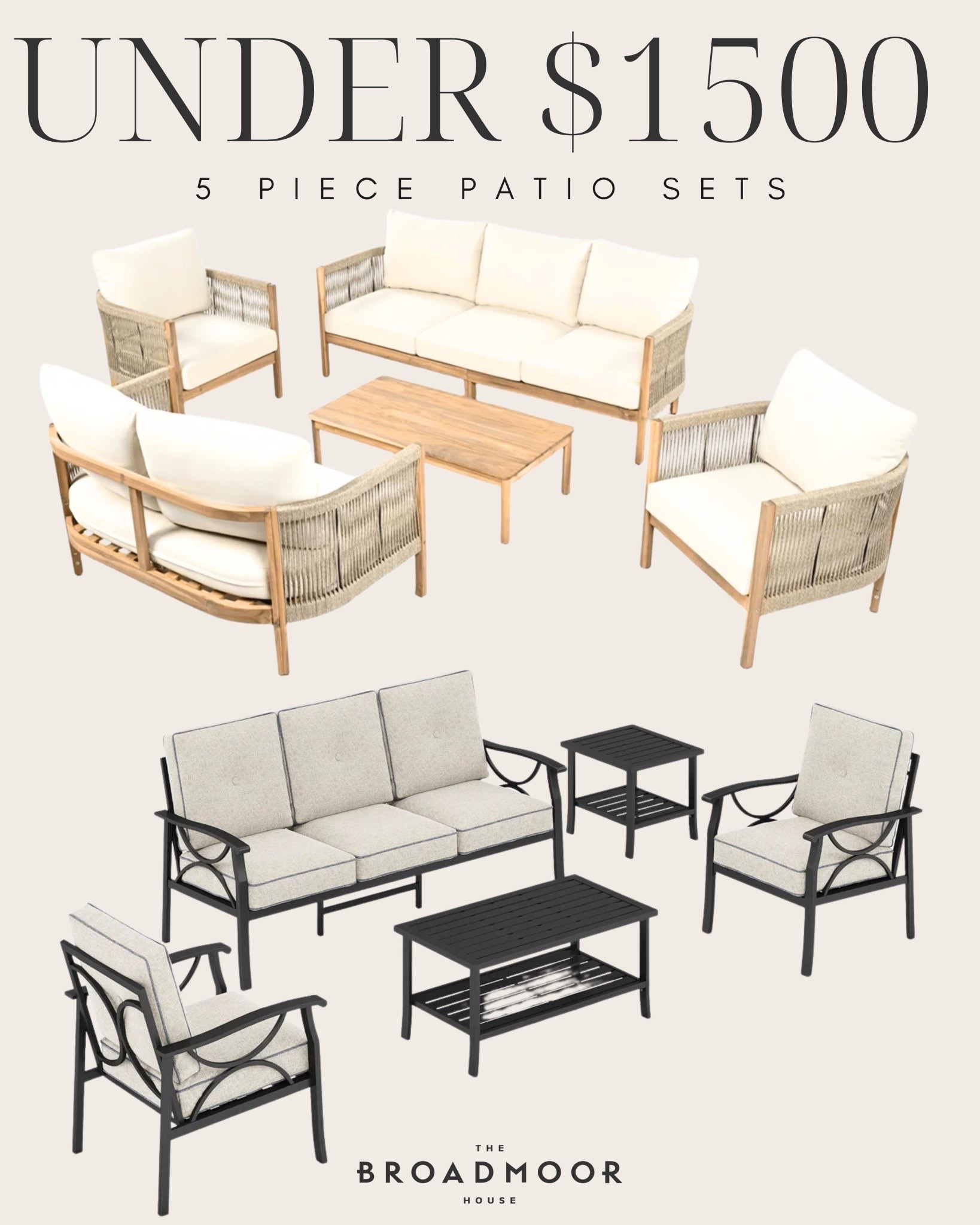 Patio sets under $1500!!

#LTKSeasonal #LTKHome #LTKSaleAlert