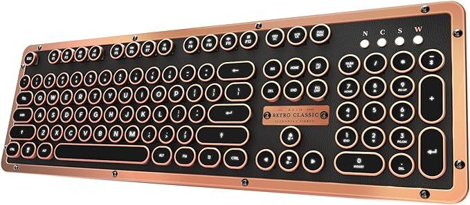 Azio Retro Classic Bluetooth (Artisan) - Luxury Vintage Backlit Mechanical Keyboard | Amazon (US)