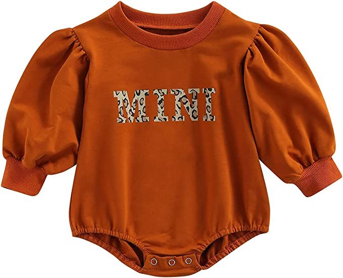Newborn Baby Girls Boys Oversized Sweatshirts Romper Puff Sleeve Bodysuit Sweater Fall Winter Pul... | Amazon (US)