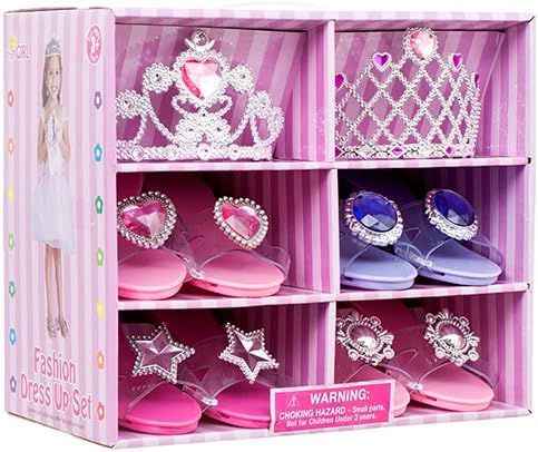 Blue Green Novelty Great Girls Play Set! Princess Dress Up & Play Shoe and Tiara (Includes 4 Pair... | Amazon (US)