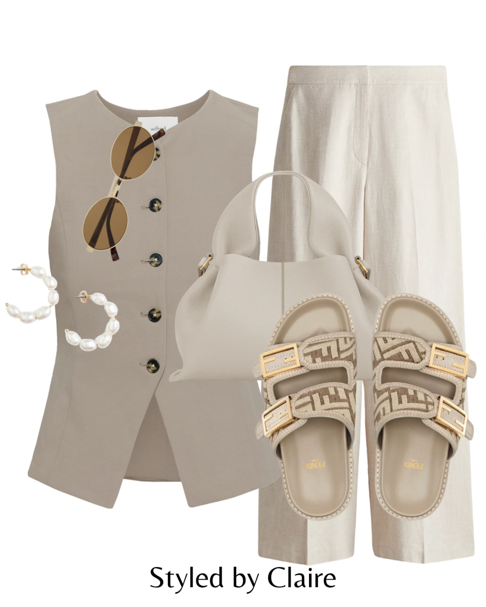 Neutral waistcoat styling👌🏼
Tags: aritzia regal vest taupe linen trousers straight wide leg fendi sandals polene Paris bag pearl earrings fashion spring summer inspo outfit ideas chic women’s city break H&M Parisian Dubai capsule wardrobe 

#LTKspring #LTKshoes #LTKstyletip