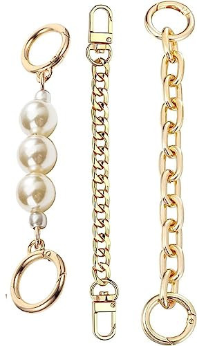 Women Purse Strap Extender Purse Chain Bag Extender Purse Chain Strap Replacement Chain Handbags Bag Exquisite Extension Chains for DIY Handbag Purse Shoulder Bag (3 PCS Chain) | Amazon (US)