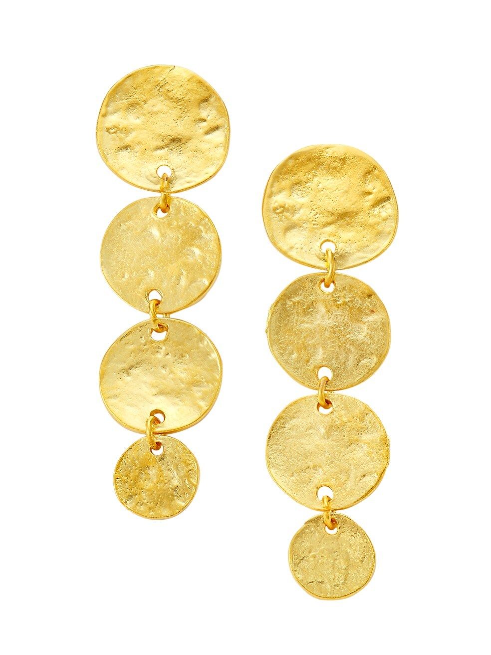 18K-Gold-Plated Disc Clip-On Drop Earrings | Saks Fifth Avenue