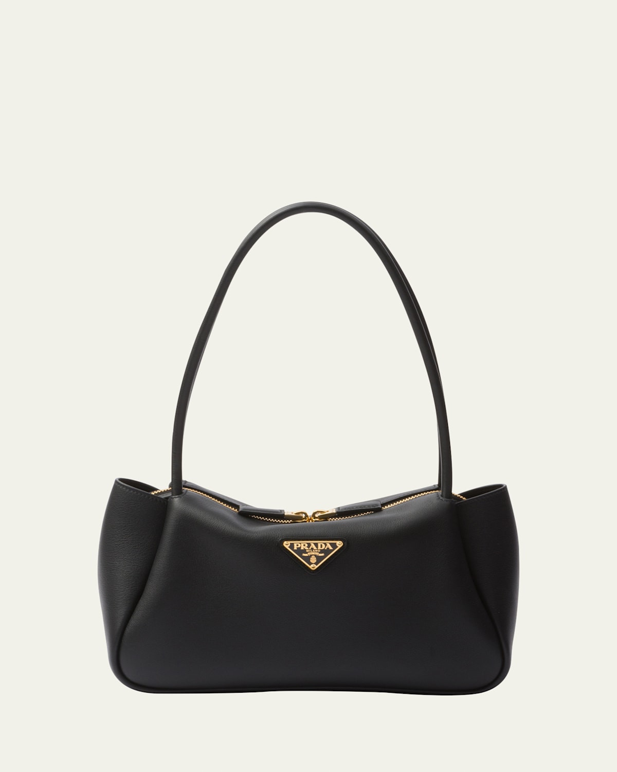Medium Zip Grain Leather Shoulder Bag | Bergdorf Goodman