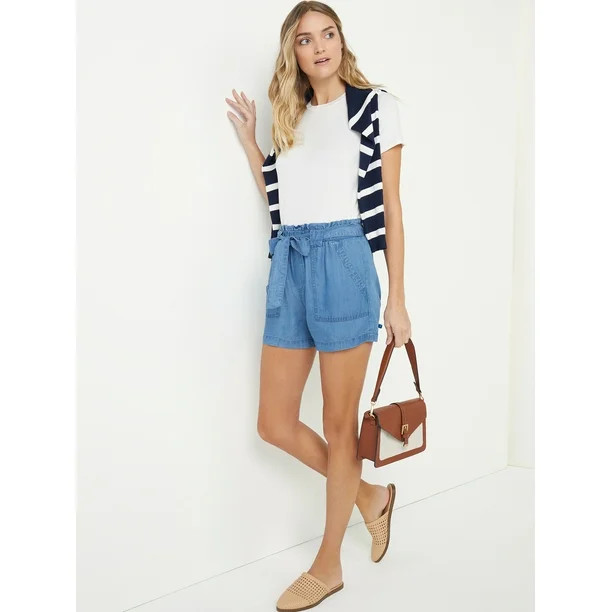 Time and Tru Women's Belted Utility Shorts - Walmart.com | Walmart (US)