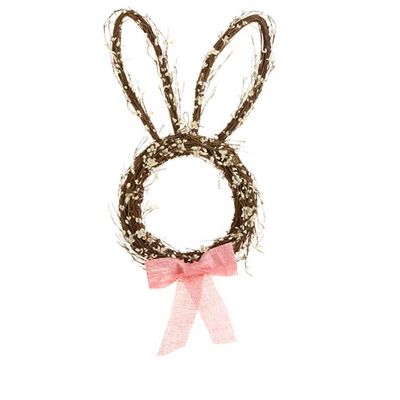 Raz Imports 26" Unlit Pink Berry Grapevine Easter Bunny Rabbit Head with Bow Artificial Floral Sp... | Target