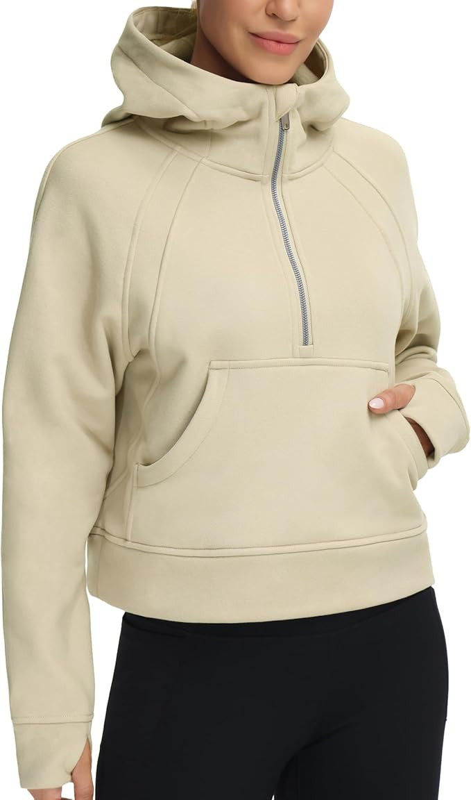 THE GYM PEOPLE Women’s Hoodies Half Zip Long Sleeve Fleece Crop Pullover Sweatshirts with Pocke... | Amazon (CA)