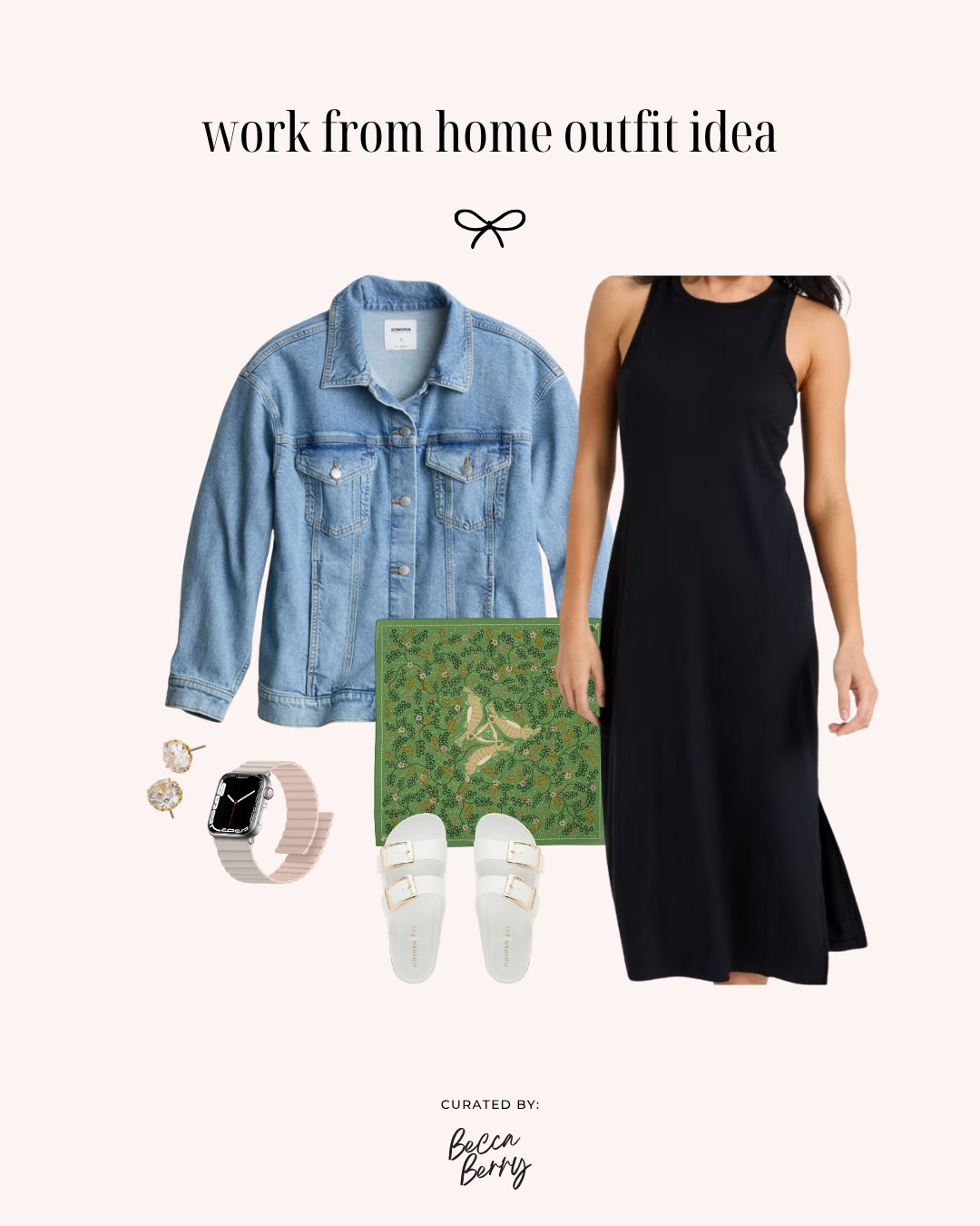 Causal work from home outfit.

Swap out the denim jacket for a cardigan if you have a video meeting. 

 #LTKgrwm #LTKootd #LTKMidsize