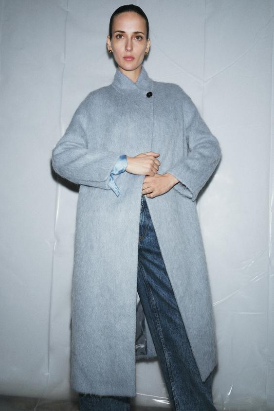 STRAIGHT COAT WITH MANTECO WOOL ZW COLLECTION | Zara US
