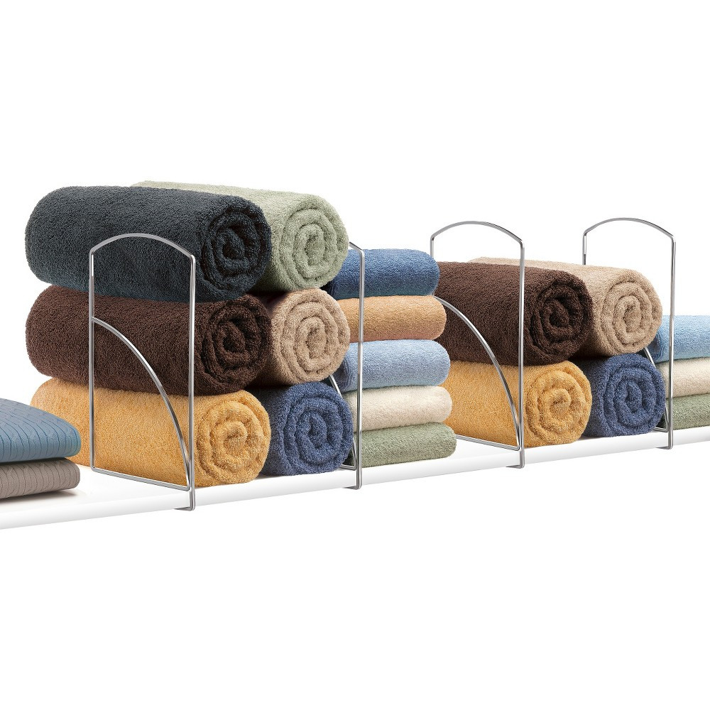 Lynk Tall Shelf Dividers (Set of 4) - Closet Shelf Organizer - Chrome, Silver | Target