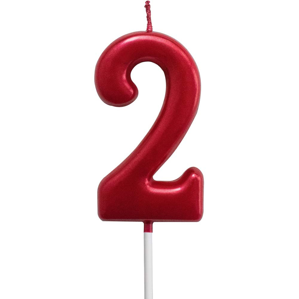 Red Birthday Candles 2 Candle 2nd Two Years Cake Bady Roman Numberal Cool Number Candle No 20 21 ... | Amazon (US)
