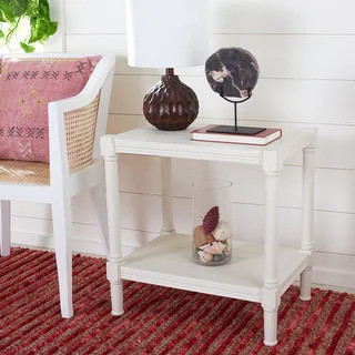 SAFAVIEH Rafiki Rectangle Accent Table - 22" W x 15.8" L x 22.8" H - Distressed White | Bed Bath & Beyond