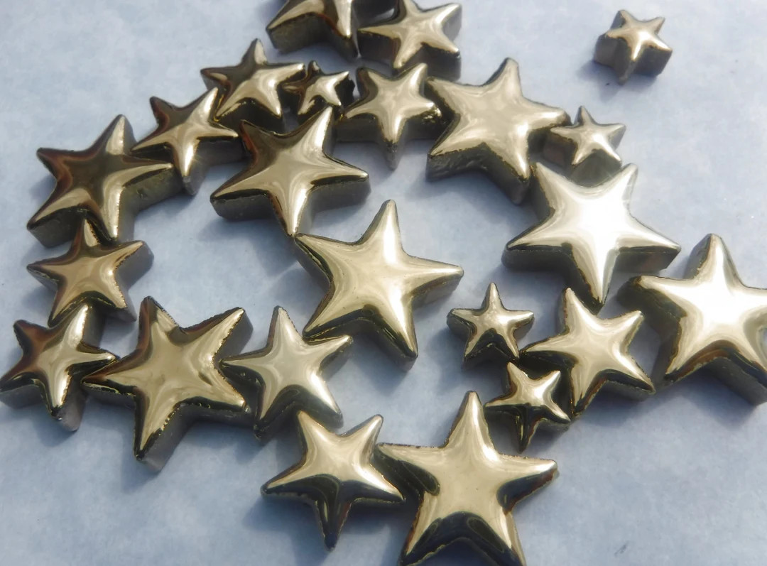 Gold Stars Mosaic Tiles 50g Ceramic in Mix of 3 Sizes 20mm, 15mm, 10mm - Etsy | Etsy (US)