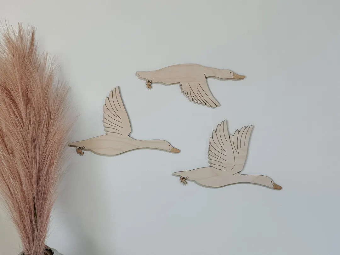 Wooden Geese | Nursery Decor | Vintage Inspired | Goose | Playroom Decor | Bookshelf Decor | Bird... | Etsy (US)