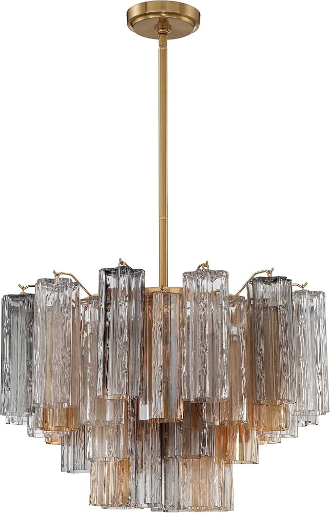 Crystorama Addis 9 Light Aged Brass Chandelier | Amazon (US)