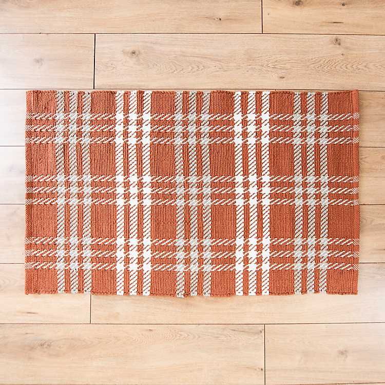 Rust Fall Plaid Scatter Rug | Kirkland's Home