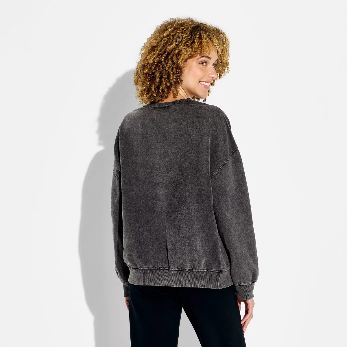 Women's Crewneck Pooh Bat Fleece Graphic Pullover Sweatshirt - Gray L | Target