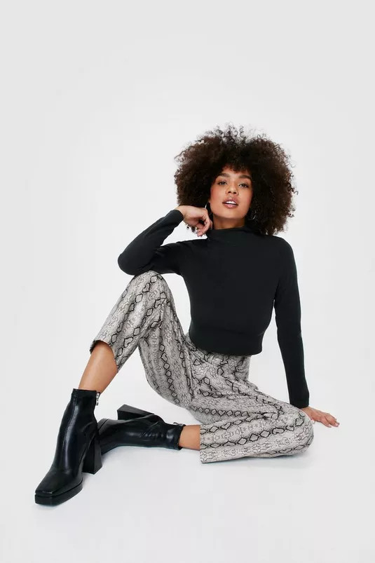 Recycled Knitted Turtleneck Crop Top | Nasty Gal (US)