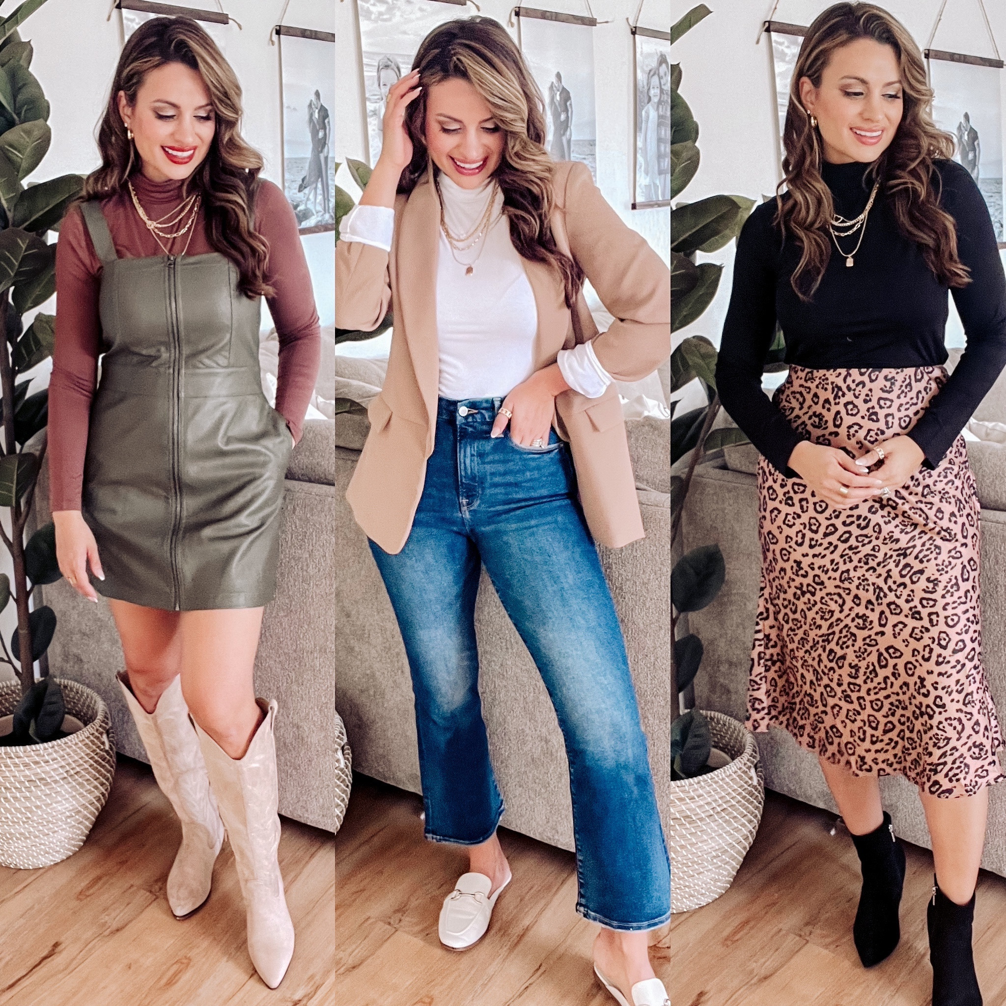 ✨Amazon closet staple✨ These are the perfect layering top! Material is buttery soft, great stretch! Although it's a cropped length it's long enough to be tucked in!! I styled them 3 ways for fall or even cute ideas as Thanksgiving outfits!! On sale $11 

 ✨Other ways to shop:
-Head to link in bio and follow me on @shop.ltk , Search BRUNETTEDUOBLOG in the search bar to find & follow my profile.
- Head to my stories for the links (expires in 24 Hrs) or shop via November reels Highlights tab. 

#ltksalealert #amazonfashionfinds #amazonfashion #falloutfits #thanksgivingoutfit  #founditonamazon




Amazon fashion, fall style, fall basics , closet staple, fall outfit, fall outfit, neutral outfit, cropped tee, thanksgiving outfit, workwear Essential, workwear outfit, faux leather dress, turtle neck outfits, blazer outfits. 
#

#LTKSeasonal #LTKsalealert #LTKstyletip