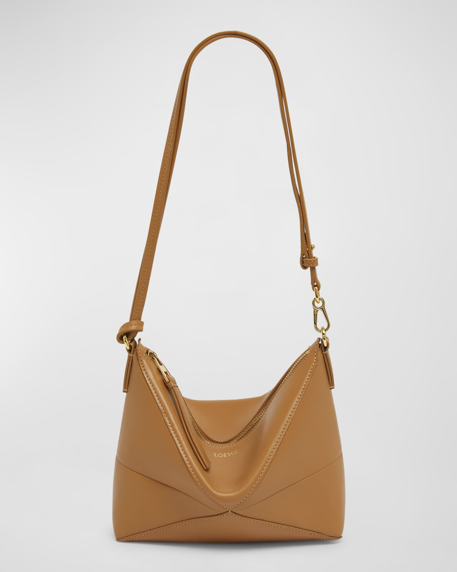 Puzzle Fold Leather Pouch Shoulder Bag | Neiman Marcus
