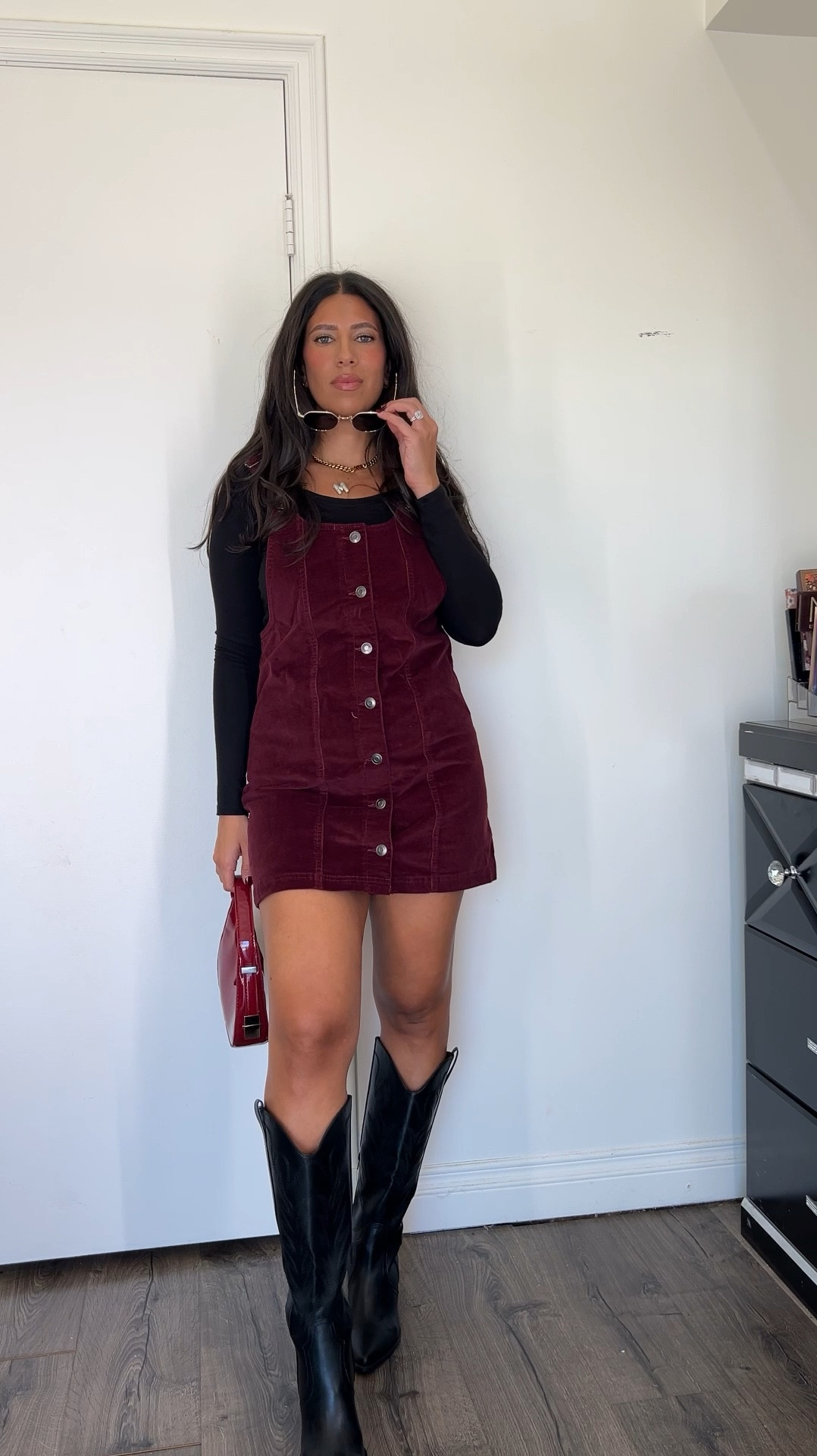 Fall outfit idea from Walmart under $25.
Wearing small in the top and the corduroy dress. The dress comes in leather black too. 

#LTKFindsUnder50 #LTKSeasonal #LTKStyleTip