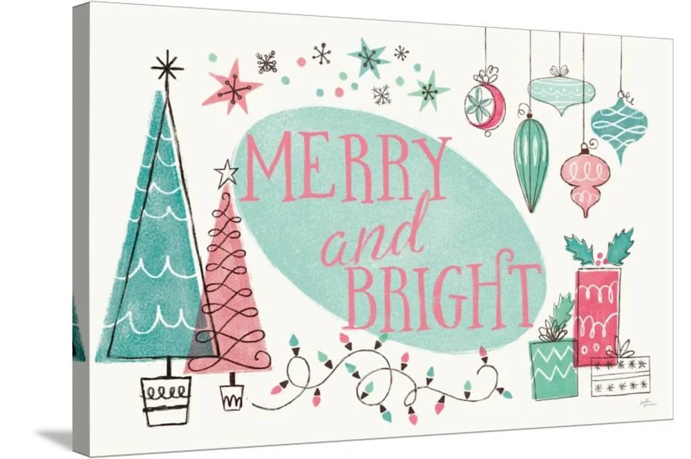 Retro Christmas I Bright, Gallery-wrapped Canvas Print Wall Art by Janelle Penner, 24x36 | Walmart (US)