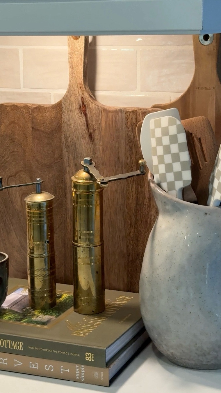 One of my favorite things is when everyday kitchen items can double as decor🤍

Cutting boards, books and utensils we already use, just styled so the space feels a little more elevated🫶🏼 

#kitchendecor #kitchendecorideas

#LTKHome