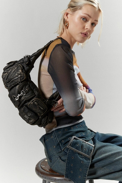 Silence + Noise Emily Washed Faux Leather Shoulder Bag | Urban Outfitters (US and RoW)