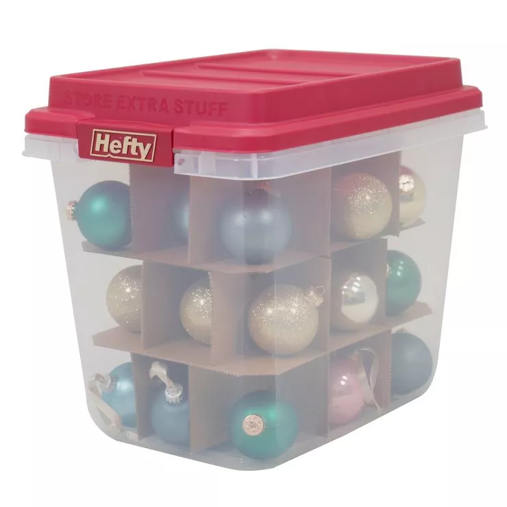 The Home Edit Ornament Organizer with Hinged Lid, Clear, 2 Pack 