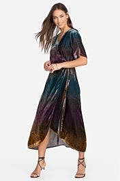 OMBRE CHEETAH VELVET WRAP DRESS | Johnny Was
