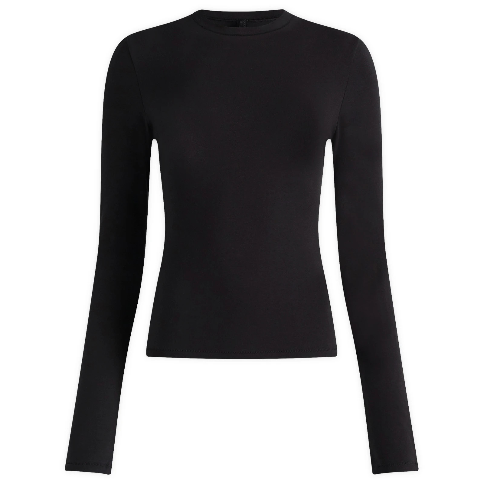 SKIMS Women's Cotton Jersey Long Sleeve T-Shirt in Soot, Size Small | END. Clothing