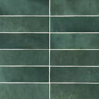 Bedrosians Sample-Cloe Glossy Green 4 in. x 5 in. Ceramic Wall Subway Tile 100002810 - The Home D... | The Home Depot