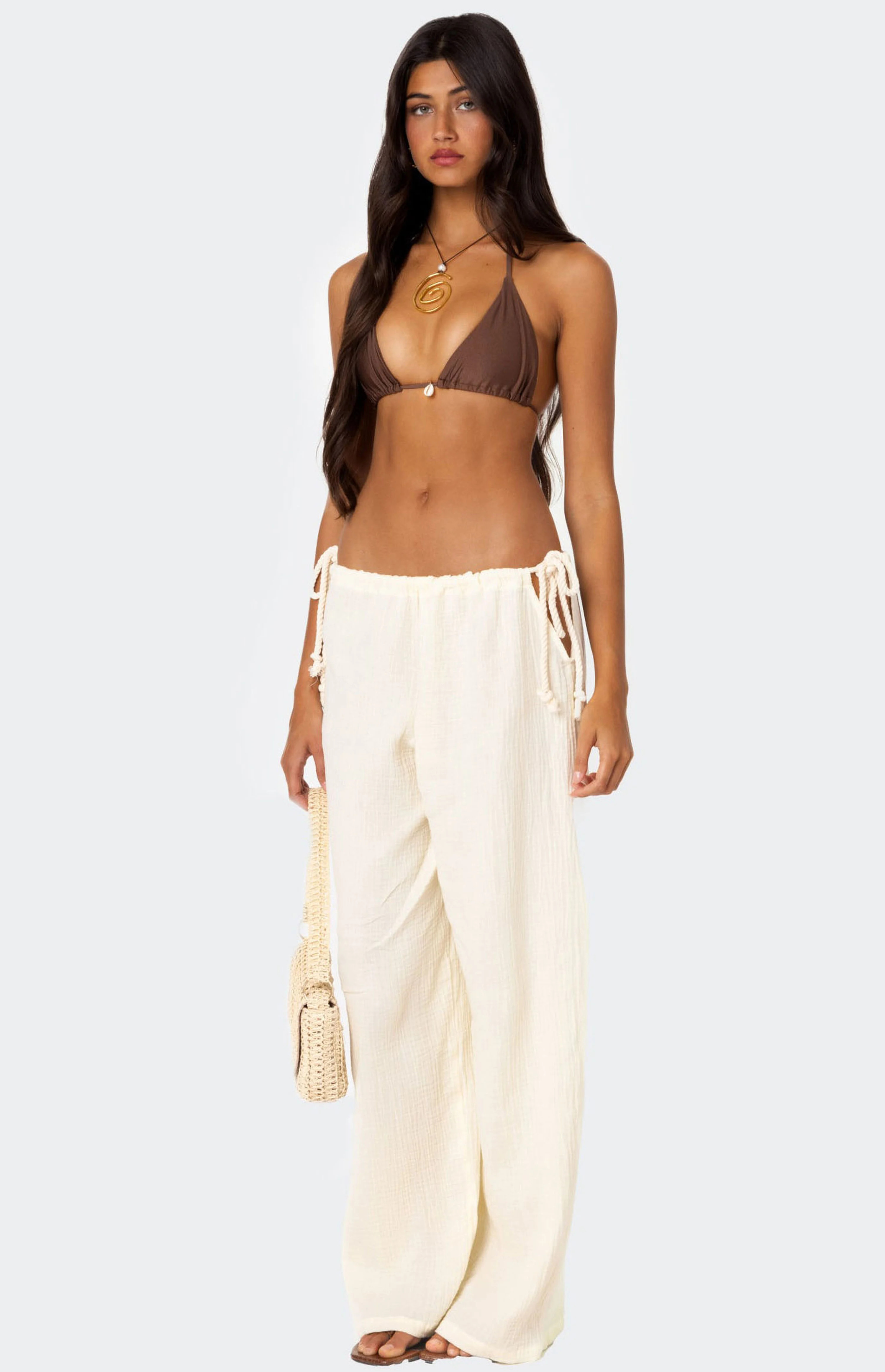 Edikted Leoni Side Tie Cotton Gauze Pants | PacSun