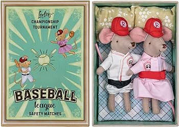 LEVLOVS Mouse in a Matchbox and Friends Danish Design Toy Baby Registry Gift Baseball Mice Plush ... | Amazon (US)