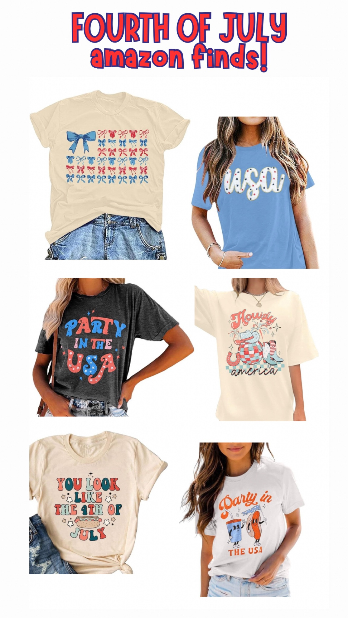#fourthofjuly #ltkholiday #amazon #redwhiteblue #outfitinspo #fourth #amazonfinds #under50finds #ltkfoutth #graphictee

#LTKparties #LTKfindsunder50 #LTKSeasonal
