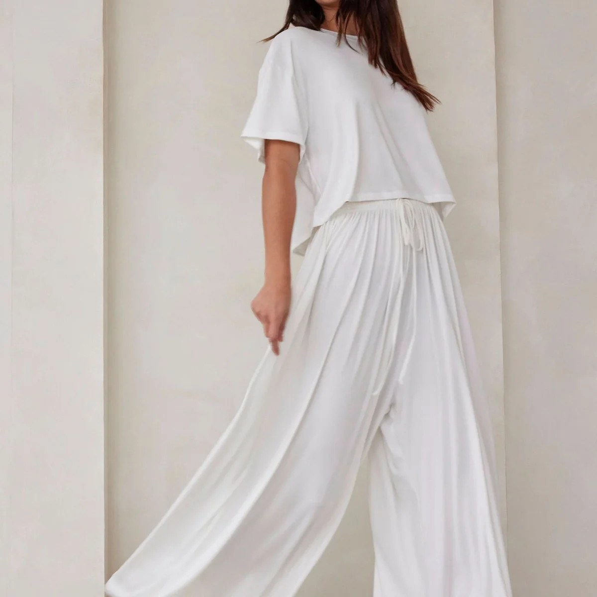 The Cloud Parachute Wide-Leg Lounge Pant | Shop Bumpsuit's Maternity Loungewear Cloud Collection | BUMPSUIT