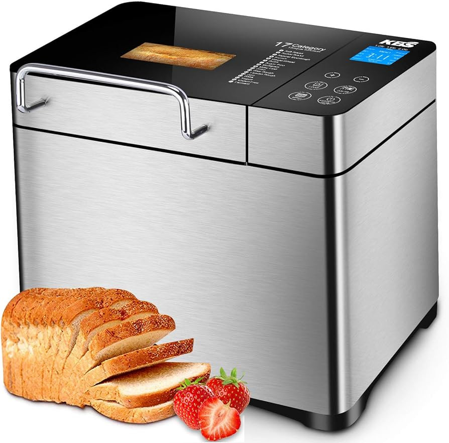 KBS Pro Stainless Steel Bread Machine, 2LB 17-in-1 Programmable XL Bread Maker with Fruit Nut Dis... | Amazon (US)