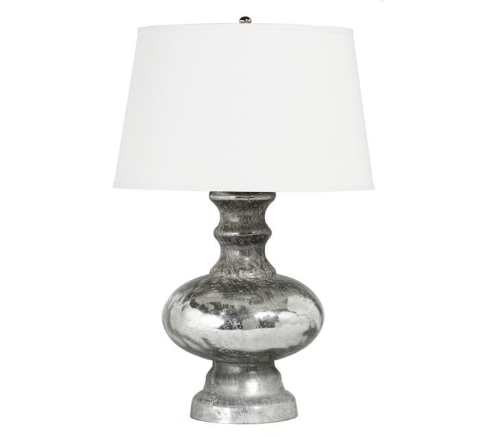 Antique Mercury 26" Lamp & Large Tapered Gallery Shade, White | Pottery Barn (US)