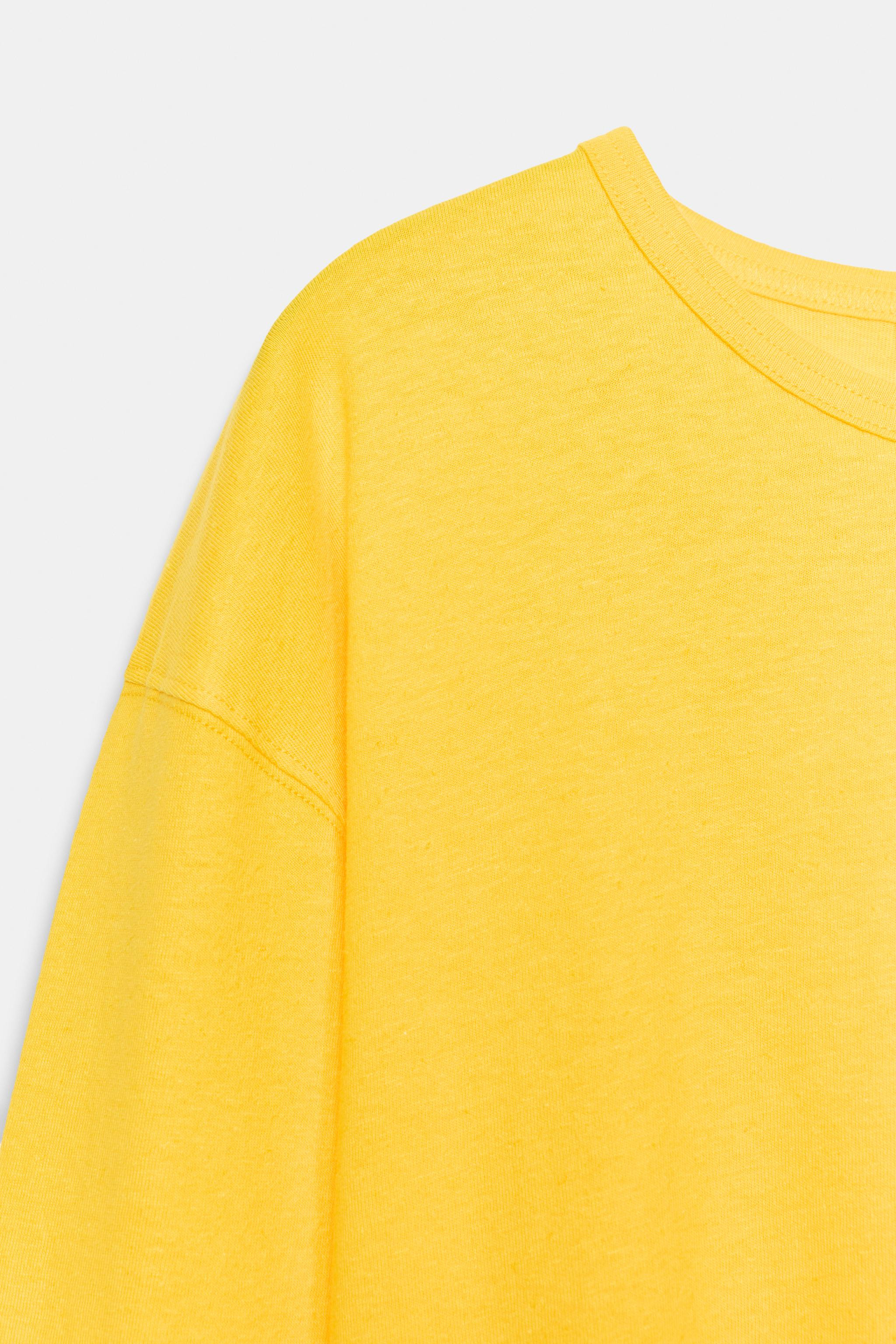 COTTON AND LINEN T-SHIRT | Zara US