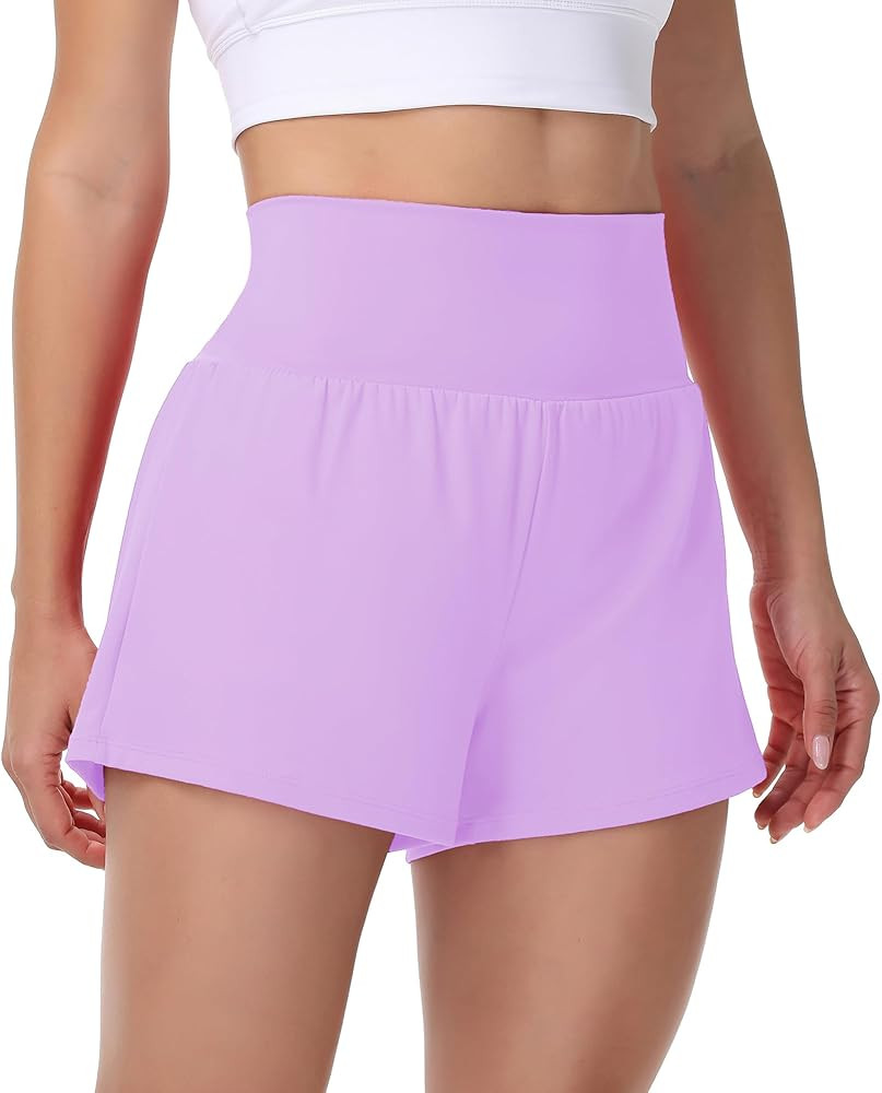 Blaosn Flowy Running Shorts Women Workout Athletic Gym Yoga High Waisted with Pockets Cute Sweat ... | Amazon (US)