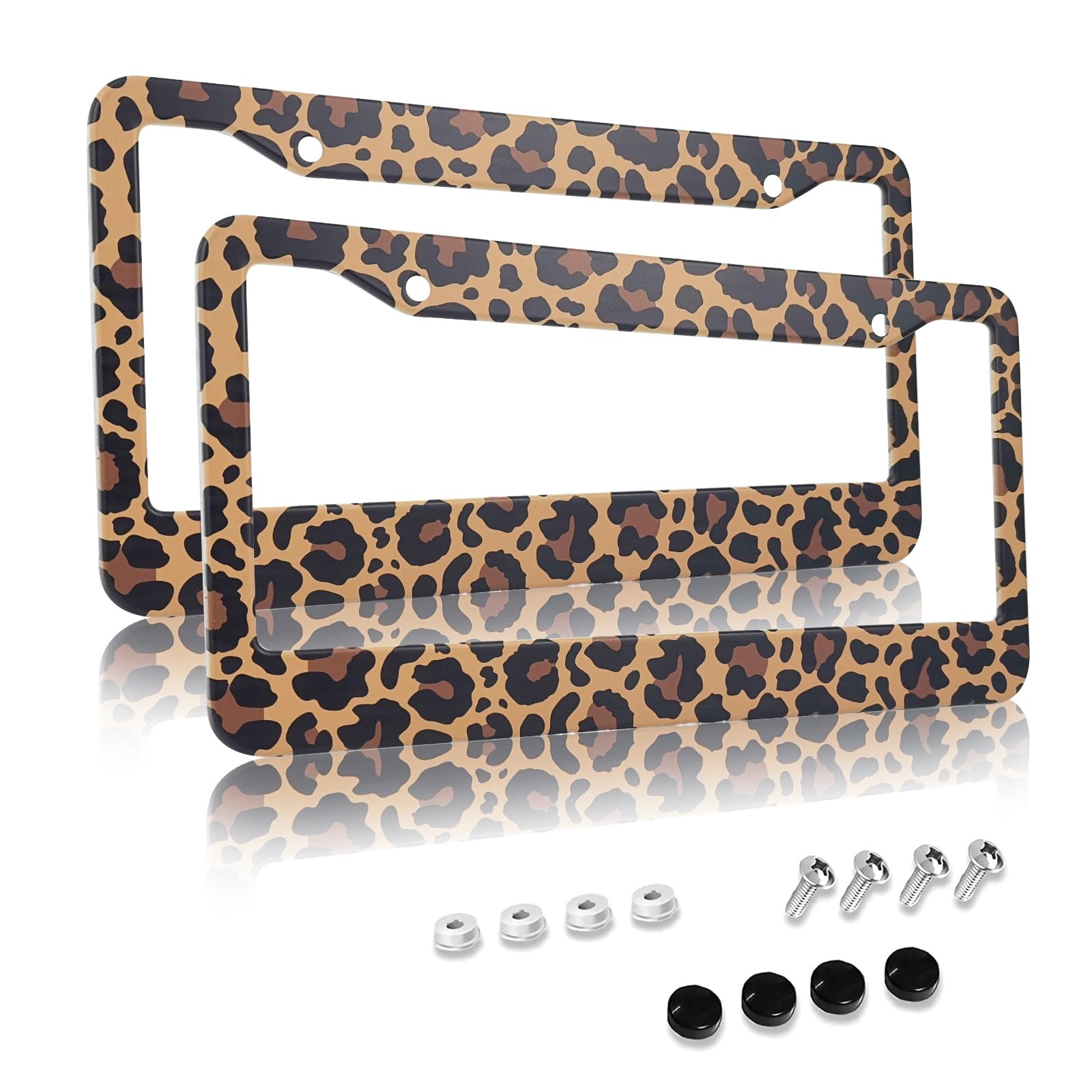 Leopard Cheetah Print License Plate Covers Leopard Cheetah License Plate Frame Leopard Cheetah Li... | Amazon (US)