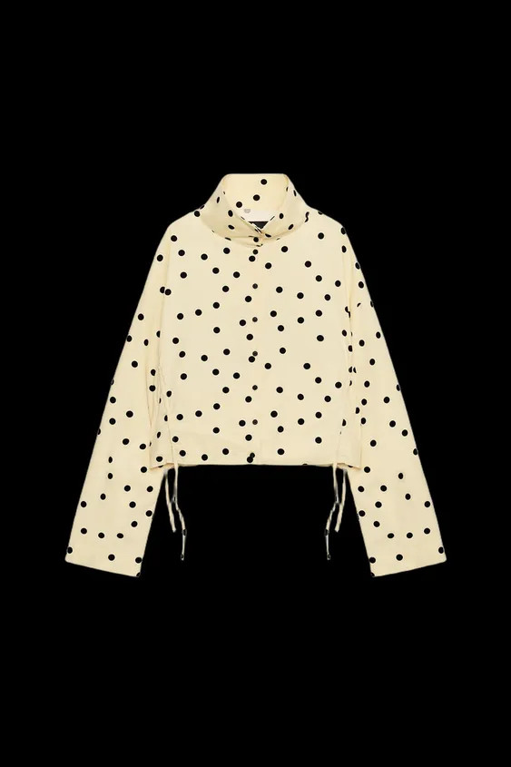 GATHERED POLKA DOT JACKET | Zara UK