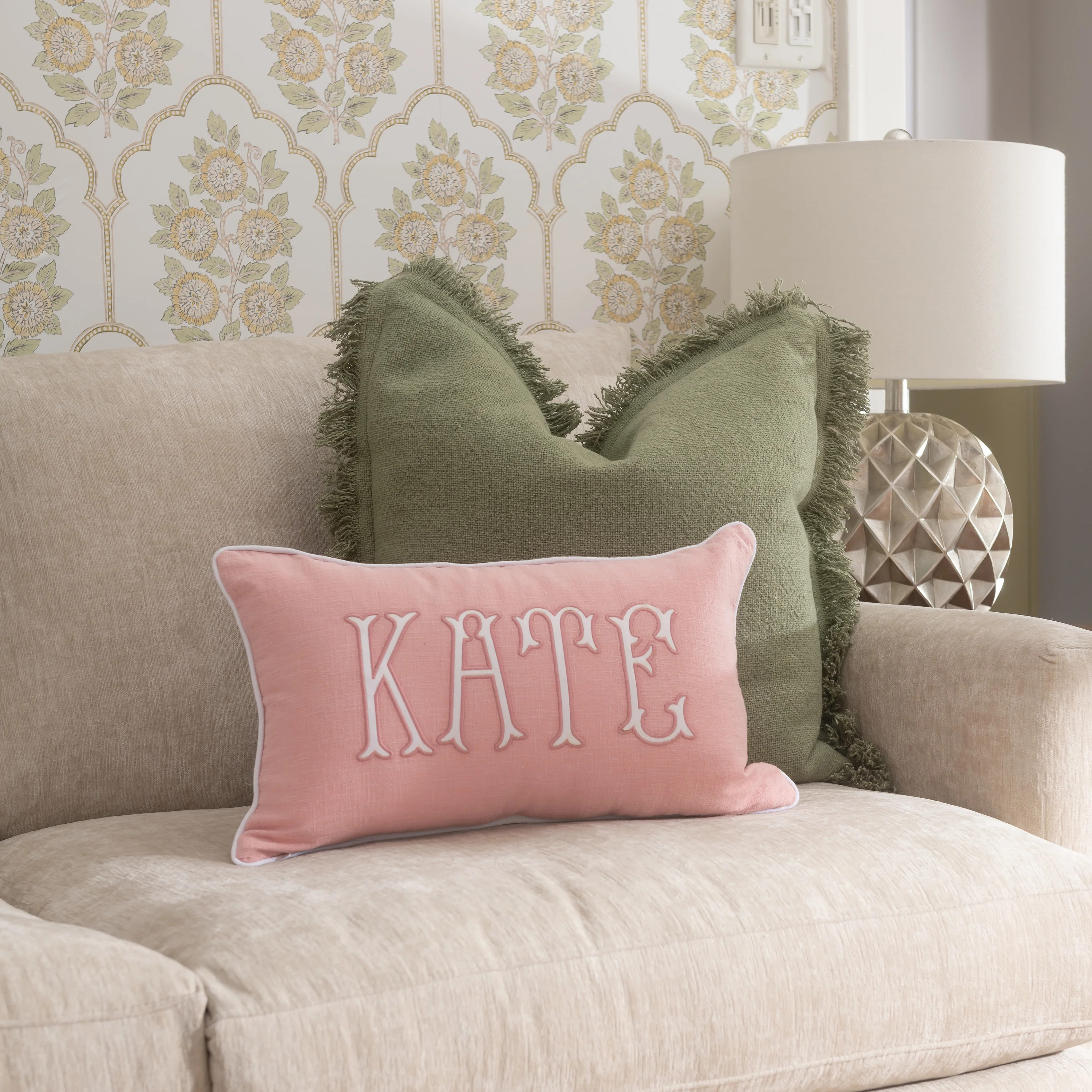 Light Pink Solid x White | Rooney Embroidery