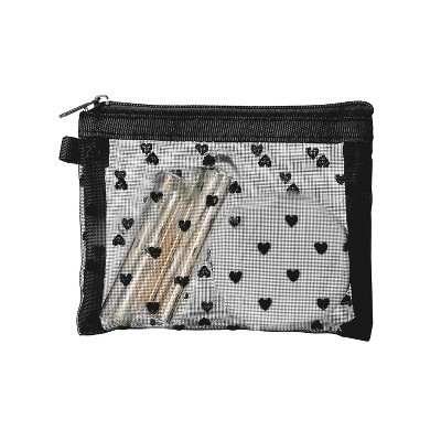 Mber Small Makeup Bag, Mesh Makeup Pouch with Zipper for Toiletry Bag Organizer, Mini Cosmetic Bag for Travel Size Toiletries, 5.1" x 3.9", Black | Target