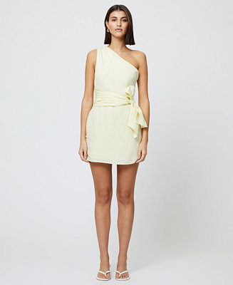 Women's Birdie Butter Yellow One-Shoulder Mini Dress | Macy's