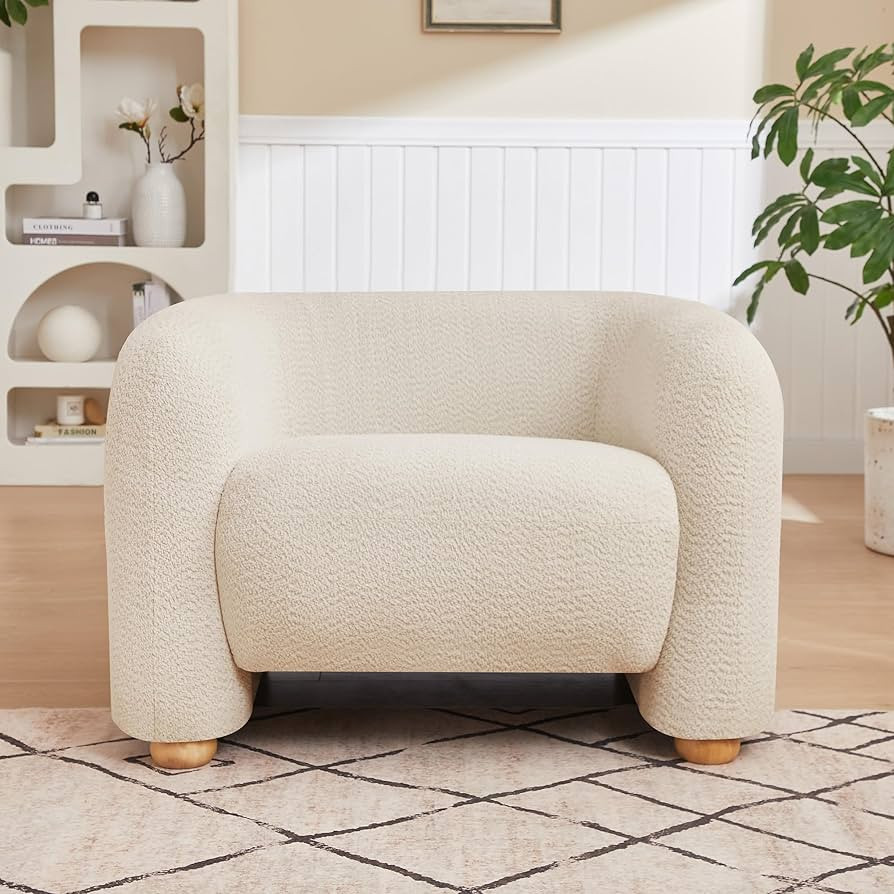 40" Modern Accent Chair Reading Chair Oversized Barrel Chairs for Living Room Bedroom Apartment (... | Amazon (US)