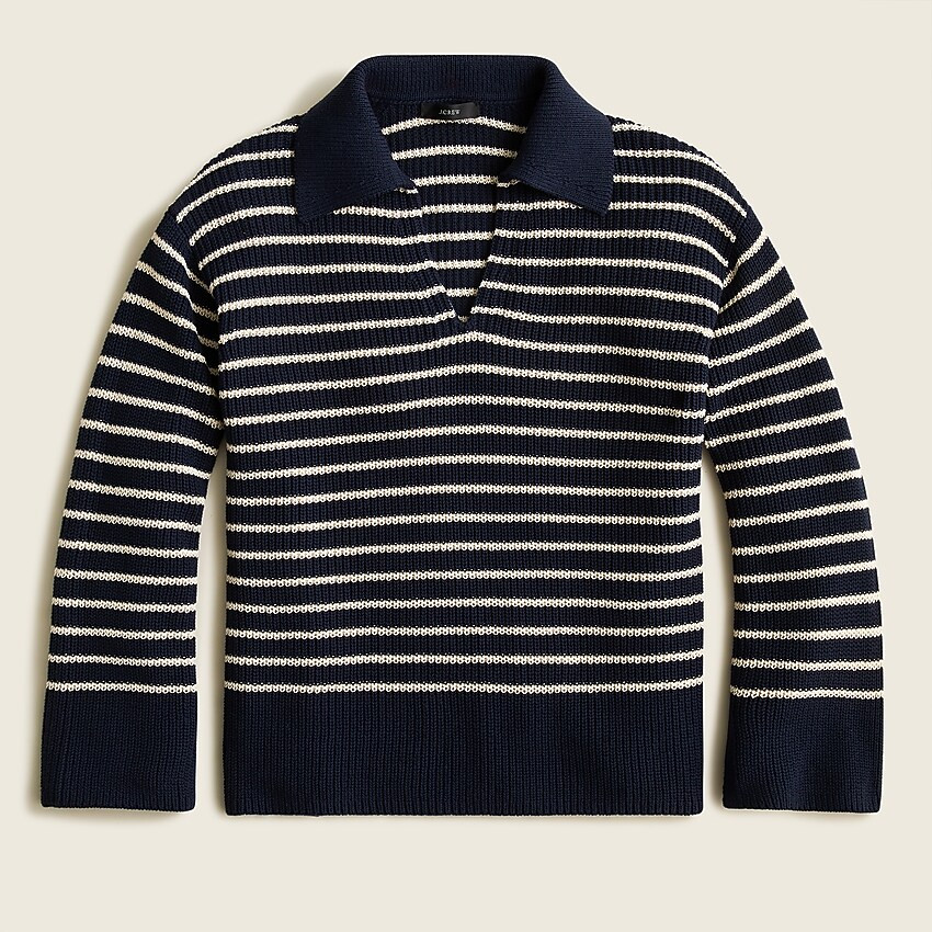 Relaxed collared sweater in stripe | J. Crew US