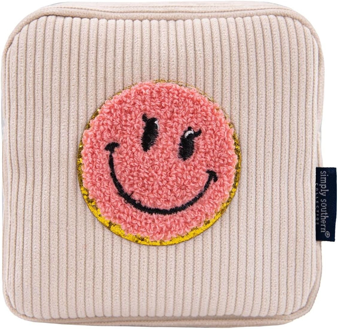 Simply Southern Corduroy Creme Smiley Face Mini Sparkle Bag | Amazon (US)