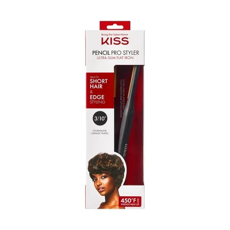 Kiss PENCIL Pro Styler Ultra-Slim Flat Iron, 3.7” x 0.3” Ceramic Tourmaline Plates | Walmart (US)