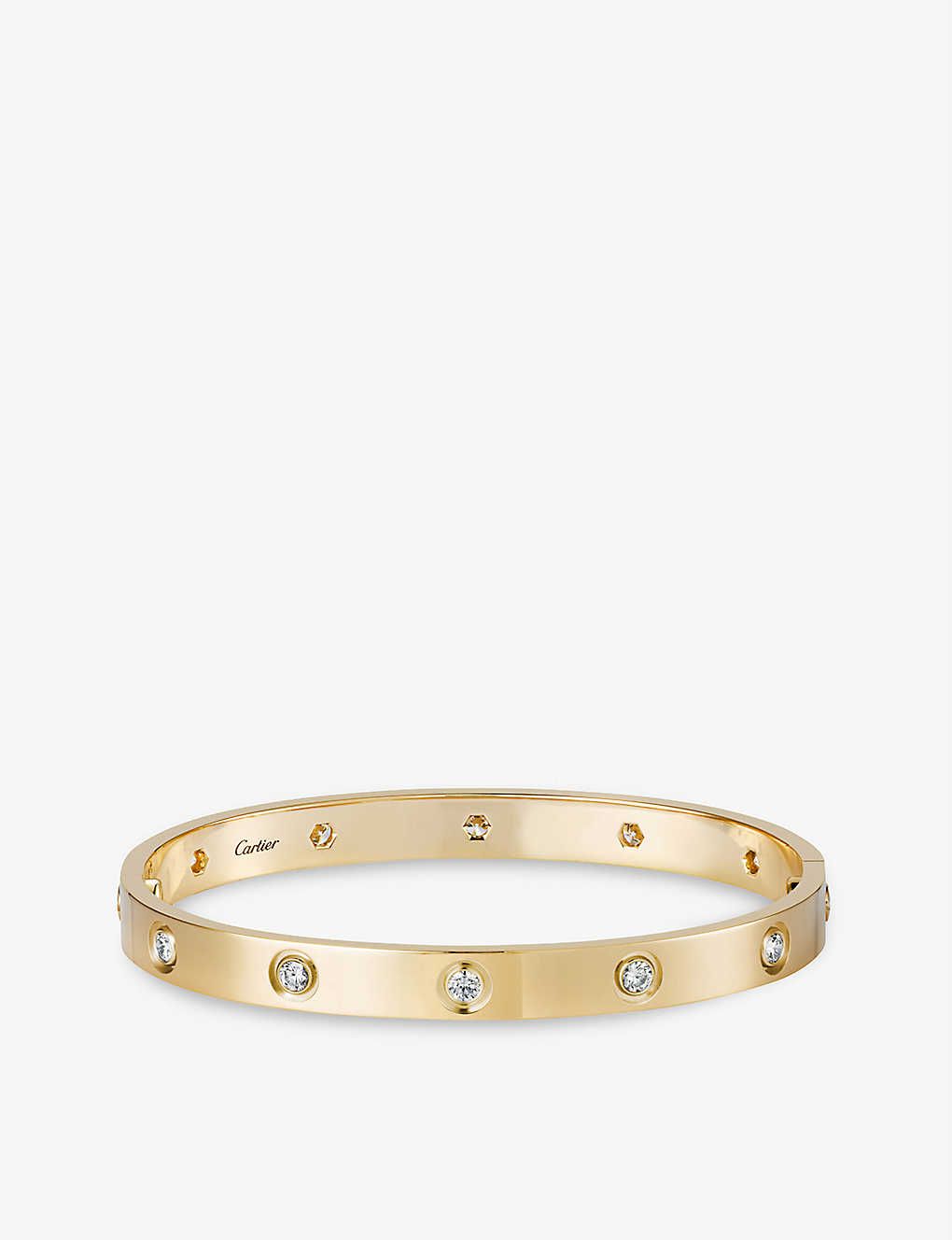 LOVE 18ct yellow-gold and 10 diamond bracelet | Selfridges